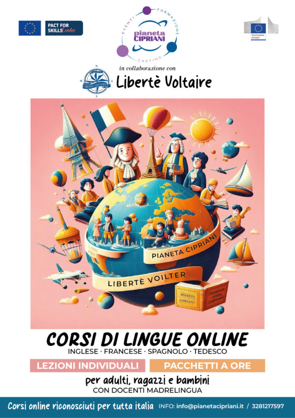 locandina CORSI LINGUE ONLINE